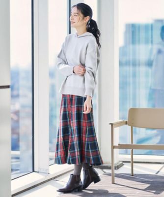 洗える】チェック柄起毛フレアスカート（2002546747