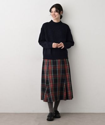 洗える】チェック柄起毛フレアスカート（2002546747