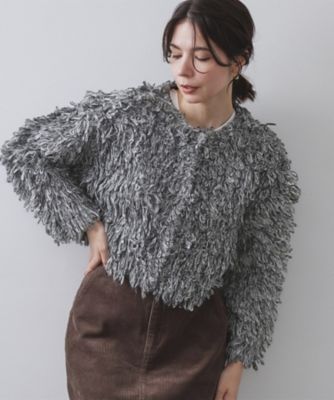 OPAQUE.CLIP (Women)/オペークドットクリップ ループヤーンニットカーディガン(2002546754) クロ419 トップス【三越伊勢丹/公式】