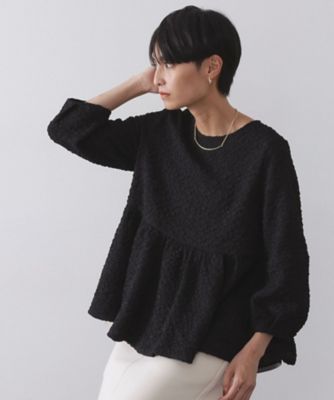 【SALE】OPAQUE.CLIP (Women)/オペークドットクリップ ふくれジャカードペプラムブラウス(2002546755) クロ019 トップス【三越伊勢丹/公式】