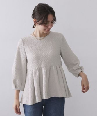 【SALE】OPAQUE.CLIP (Women)/オペークドットクリップ ふくれジャカードペプラムブラウス(2002546755) ベージュ050 トップス【三越伊勢丹/公式】