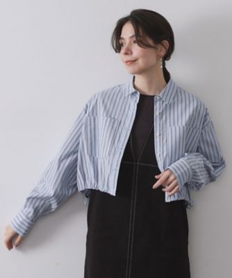 OPAQUE.CLIP (Women)/オペークドットクリップ ドロストヘムショートシャツ(2002547102) アオ390 トップス【三越伊勢丹/公式】