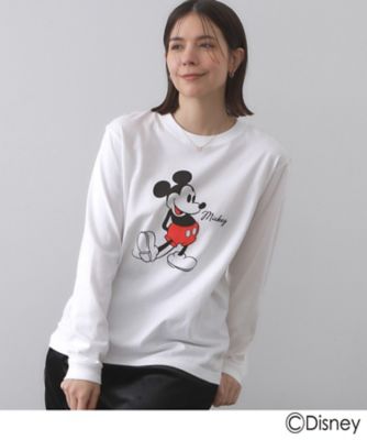 OPAQUE.CLIP (Women)/オペークドットクリップ【Mickey Mouse】プリントロングTシャツ(2002547106) シロ001 トップス【三越伊勢丹/公式】