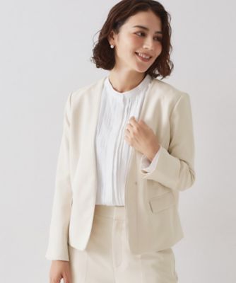 ベージュ系 レディースのノーカラージャケット | 三越伊勢丹オンライン