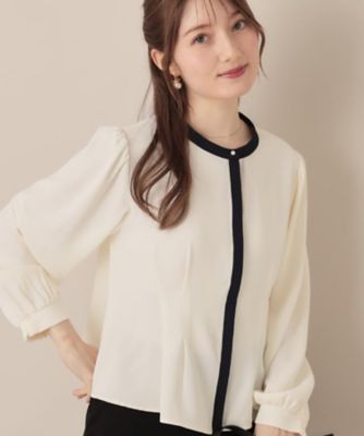 ＜COUTURE BROOCH (Women)＞【きれいめ・通勤】配色羽織れるブラウス（２００２５４７１１４）