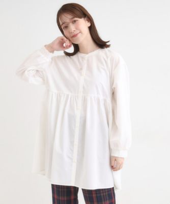 ENFOLD SOMELOS ギャザー チュニック シャツ ホワイト L ENFOLD SOMELOS ギャザー チュニック シャツ ホワイト L 新作