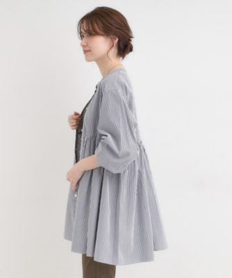 ENFOLD SOMELOS ギャザー チュニック シャツ ホワイト L ENFOLD SOMELOS ギャザー チュニック シャツ ホワイト L