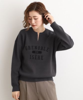 カレッジロゴキーネックニット（2002547172） | GROVE