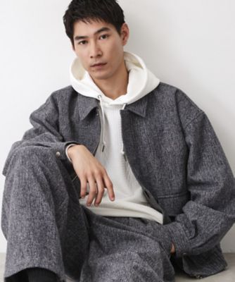 THE SHOP TK (Men)/ザ ショップ ティーケー ツイードフライトビッグブルゾン【洗濯機OK/セットアップ可】(2002547443) グレー413 コート・ジャケット【三越伊勢丹/公式】