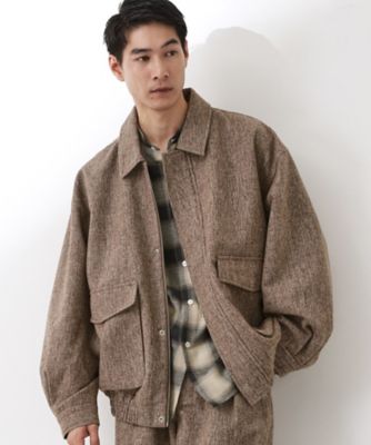THE SHOP TK (Men)/ザ ショップ ティーケー ツイードフライトビッグブルゾン【洗濯機OK/セットアップ可】(2002547443) チャ441 コート・ジャケット【三越伊勢丹/公式】