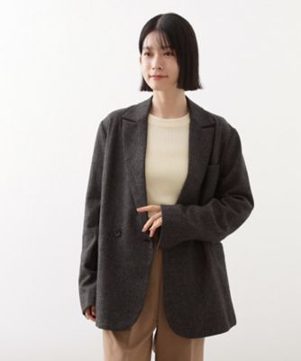 ＜THE SHOP TK (Women)＞【洗えるアウター】ヘリンボーン＆チェック柄ジャケット（２００２５４７４７２）