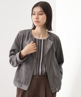 スエードライク ライダースジャケット（2002547482） | THE