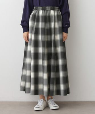 チェック柄フレアスカート ウエスト63cm martone-0.jpg