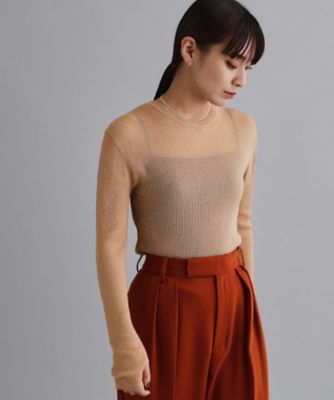 OPAQUE.CLIP (Women)/オペークドットクリップ ラメスパンコールリブニット(2002547598) ベージュ053 トップス【三越伊勢丹/公式】