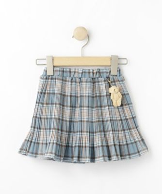 100－150cm】クマチャーム付きプリーツスカート