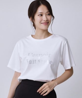 手洗い可／日本製／箔プリント】ロゴTシャツ