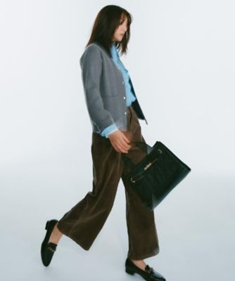 スナップボタン ダブルフェイス配色ニットカーディガン【洗濯機OK