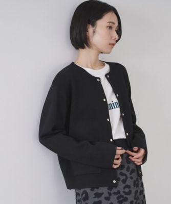 OPAQUE.CLIP (Women)/オペークドットクリップ スナップボタン ダブルフェイス配色ニットカーディガン(2002547652) クロ019 トップス【三越伊勢丹/公式】