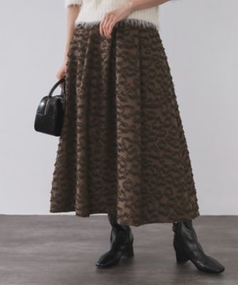 OPAQUE.CLIP (Women)/オペークドットクリップ フェザージャカードタックフレアスカート(2002547665) チャ043 ロングスカート【三越伊勢丹/公式】