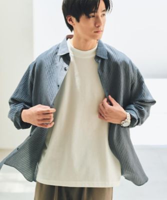 AKiSUNDINSTA EXPERINCE /長袖シャツ 綿100% スタンダードフィット タブカラー長袖シャツ(S 70青