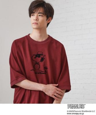 THE SHOP TK (Men)/ザ ショップ ティーケー Peanuts スヌーピー 6分袖裏毛スウェット(2002547733) アカ064 トップス【三越伊勢丹/公式】