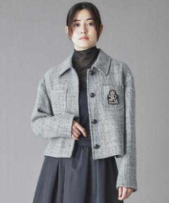 chloe ネイビーショートブルゾンジャケット null. ブルゾン アウター SHINYショートブルゾン