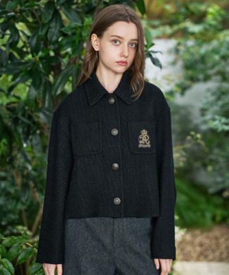 送料無料】ロービングウール混ショートブルゾン