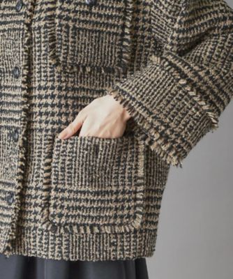 グレンチェックツイードショートコート（2002547759