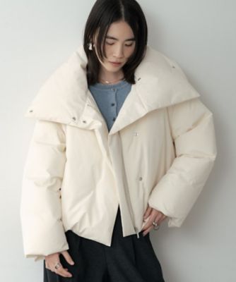 3WAYスタンドカラーショートダウン【凹凸素材