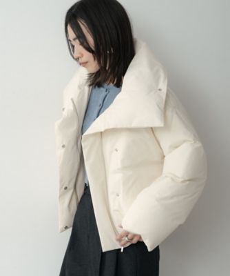 3WAYスタンドカラーショートダウン【凹凸素材