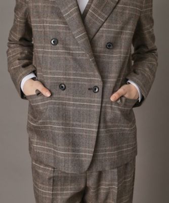 SHINZONE ❁ ツイード シングル ブレストジャケット グレンチェック SHINZONE ❁ ツイード シングル ブレストジャケット グレン