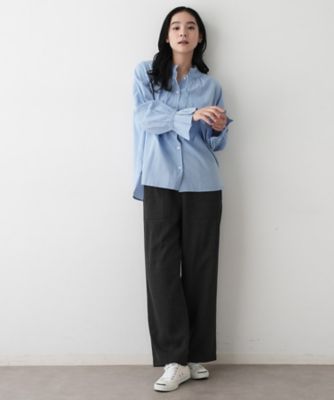 洗える】フリルネックシャツ（2002548383） | Dessin (Women