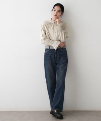 洗える】フリルネックシャツ（2002548383） | Dessin (Women