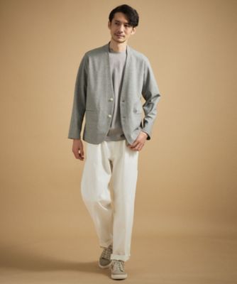 抗菌防臭】バーズアイメッシュノーカラージャケット