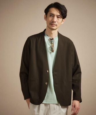 抗菌防臭】バーズアイメッシュノーカラージャケット