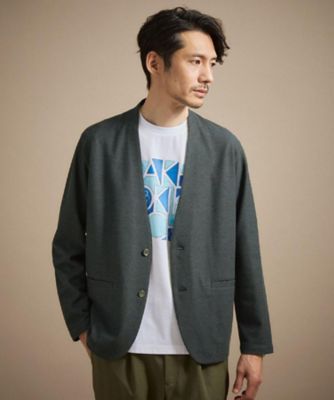 抗菌防臭】バーズアイメッシュノーカラージャケット