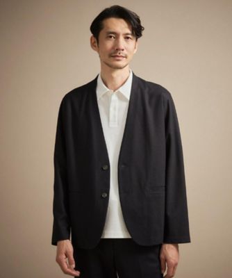 抗菌防臭】バーズアイメッシュノーカラージャケット