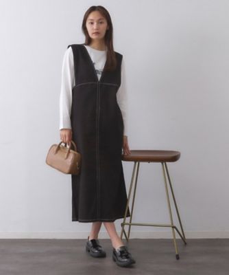 配色ステッチジャンスカ【洗濯機洗い可】（2002548390