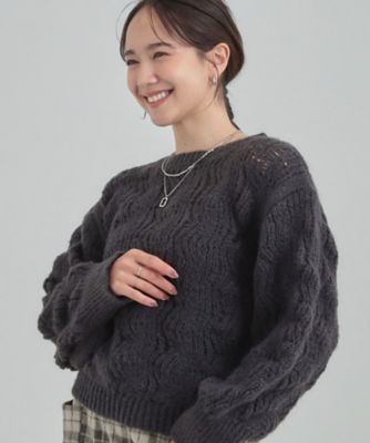 S－LL】ふんわり大人の 透かし編みニット（2002548521