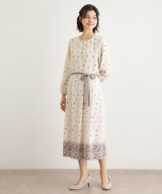 洗える／同柄アイテムあり】ライリー バタフライズ柄 ワンピース