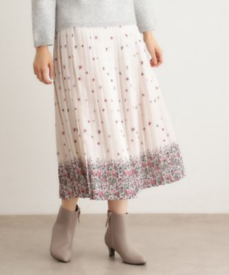 ＜LAURA ASHLEY＞【洗える／同柄アイテムあり】ライリー　バタフライズ柄　プリーツスカート（２００２５４８５６９）