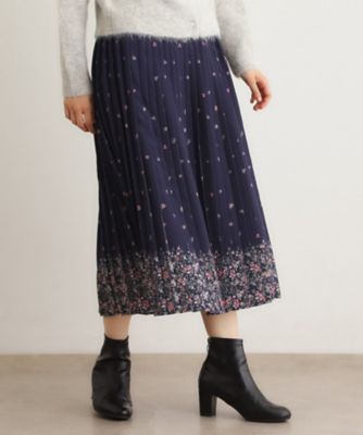 洗える／同柄アイテムあり】ライリー バタフライズ柄 プリーツスカート