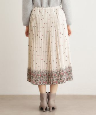 洗える／同柄アイテムあり】ライリー バタフライズ柄 プリーツスカート