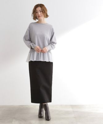 裾レイヤードニットプルオーバー（2002548583） | GROVE