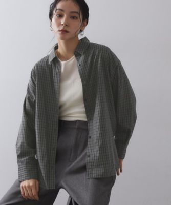 OPAQUE.CLIP (Women)/オペークドットクリップ チェック柄レギュラーシャツ(2002548804) グレー214 トップス【三越伊勢丹/公式】