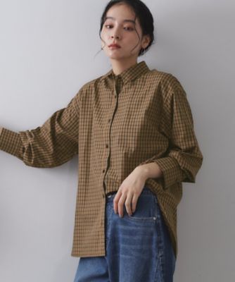 OPAQUE.CLIP (Women)/オペークドットクリップ チェック柄レギュラーシャツ(2002548804) チャ241 トップス【三越伊勢丹/公式】