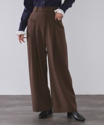 OPAQUE.CLIP (Women)/オペークドットクリップ タックデザインワイドパンツ(2002548812) チャ044 パンツ・ズボン【三越伊勢丹/公式】