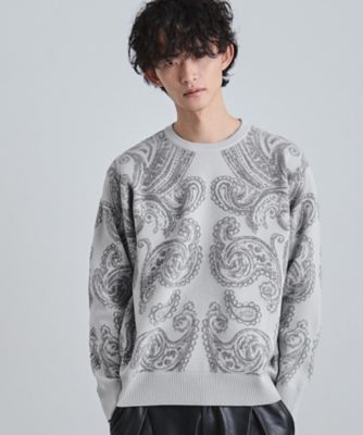 ＜tk. TAKEO KIKUCHI (Men)＞【洗える】ペイズリーニットプルオーバー（２００２５４８８２８）
