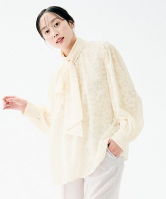 ＜UNTITLED (Women)＞カットジャカード　ボウタイブラウス（２００２５４８８７５）