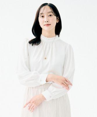 ＜UNTITLED L (Women/大きいサイズ)＞ハイネックフリル　ブラウス（２００２５４８８７８）